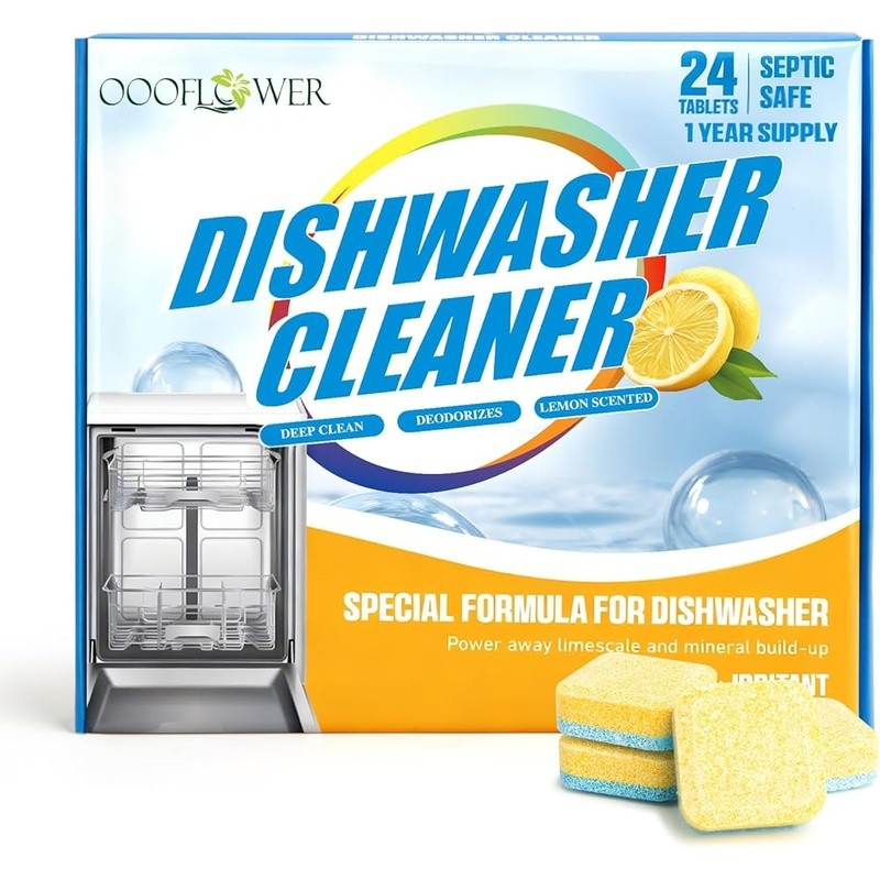 Dishwasher Cleaner Tablets Deep Clean Lemon Fresh Odor Control 24 Count New