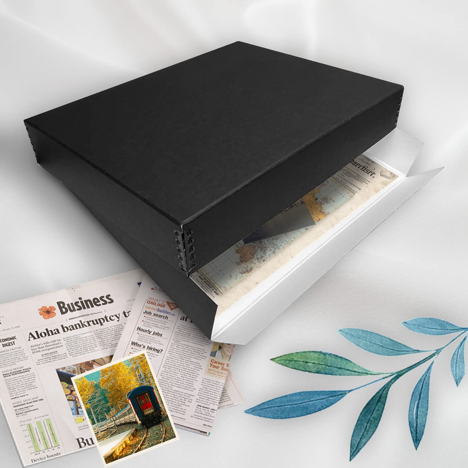 14×18 Black Archival Storage Box Acid-Free Museum Archive Photo Document