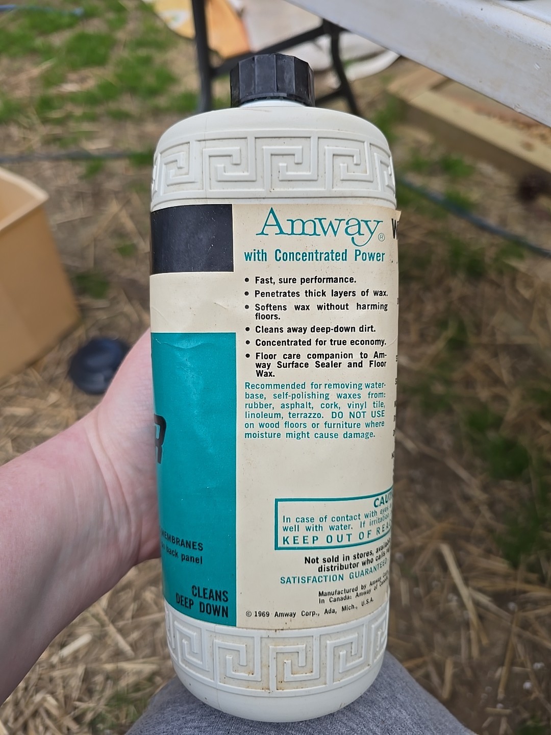 Amway Floor Wax Remover Concentrate 32 Fl Oz Bottle NOS 1969 Removes Floor Wax