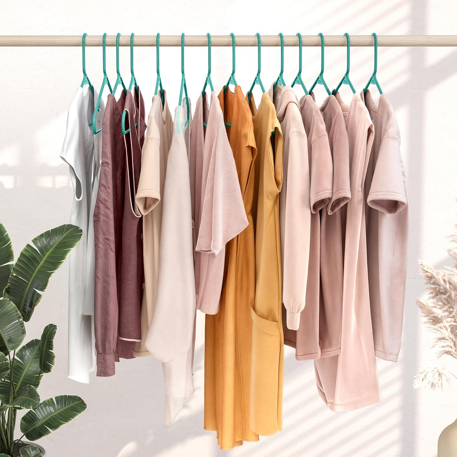 Plastic Hangers 50 Pack Aqua – Clothes Hangers – Makes the Perfect Coat Hanger a