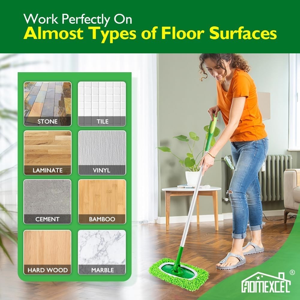Pack of 4 Reusable Microfiber Mop Pads for All Floor Types – Eco-Friendly Clean