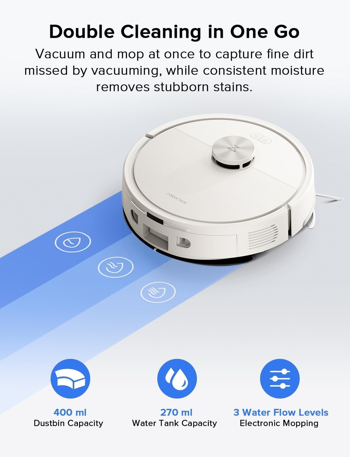 Robot Vacuum Mop Combo 8000Pa Suction Smart Navigation Multi-Floor Cleaning