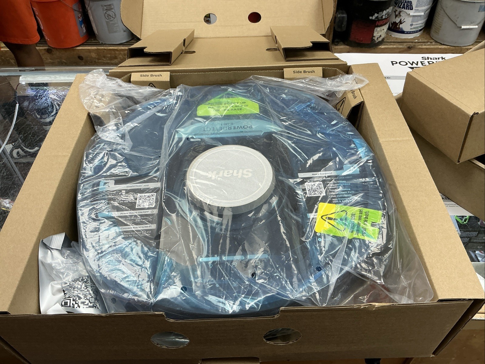 Shark Power Detect 2in1 Robot Vacuum & Mop w/ NeverTouch Pro Base *Open Box-Read