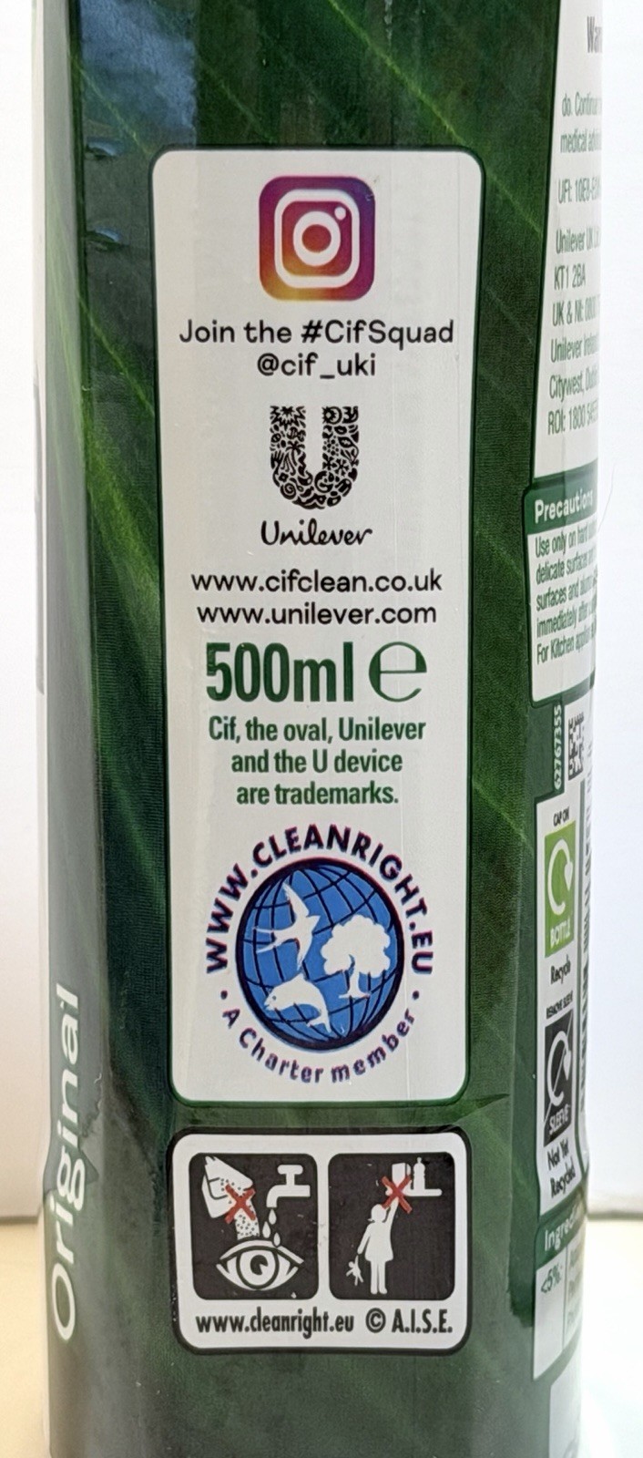 2 Pack Cif Cleanboost Cream Original Multi Surface Cleaner 500ml UK Formula