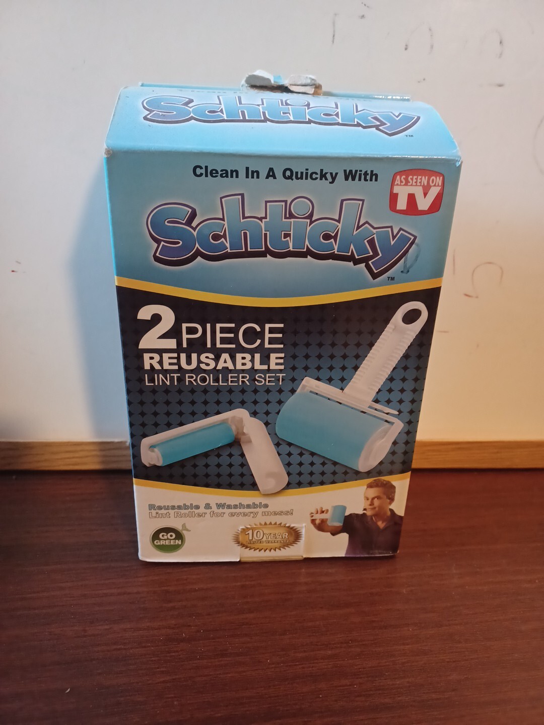 Schticky 2 Piece Lint Roller Set Resuable and Washable New Boshelf