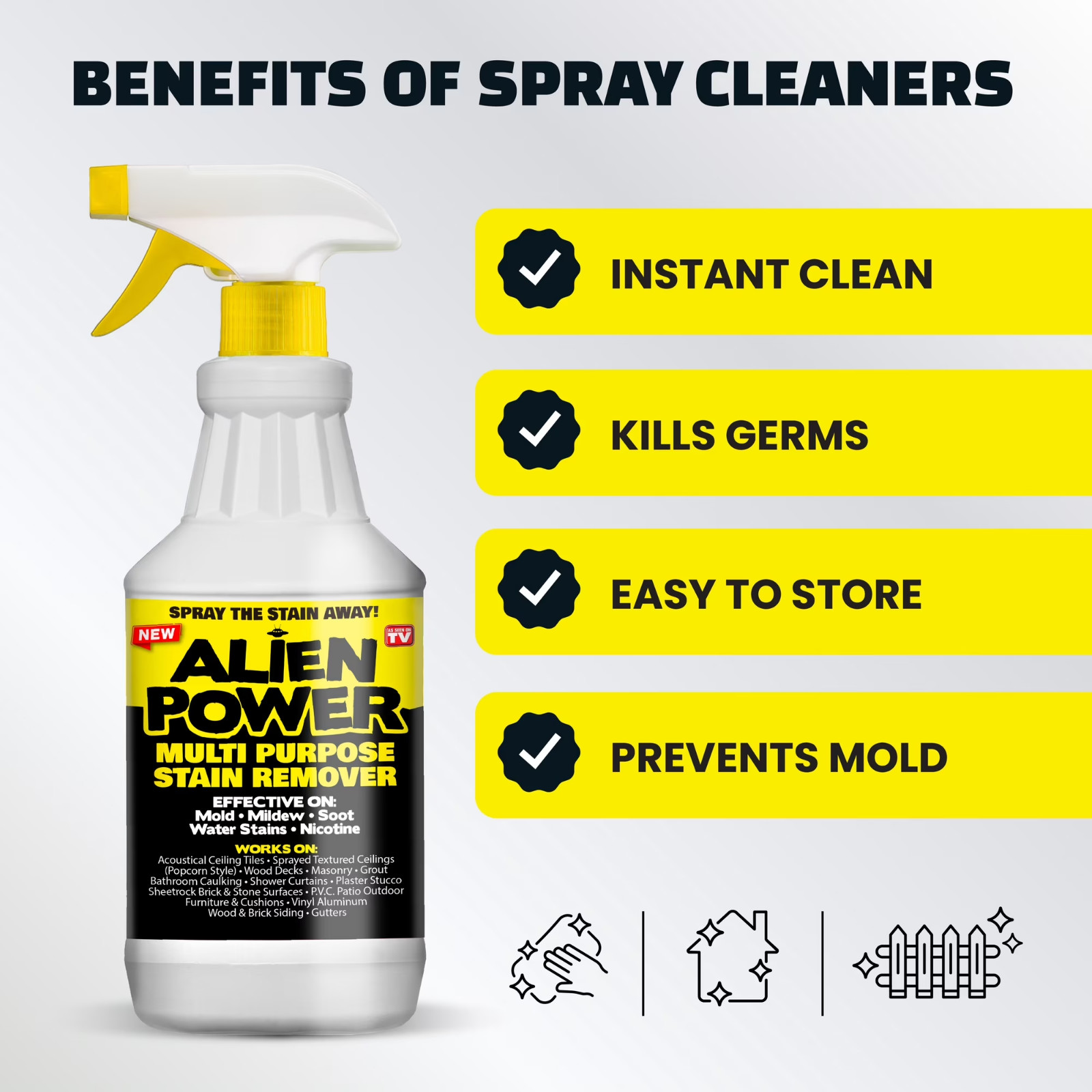 Alien Power Super Concentrated Multi-Purpose Stain Remover Cleaner Kit Spray Bot