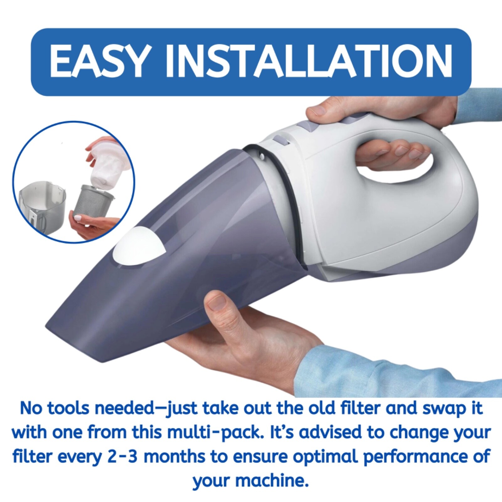 Nispira VF110 Replacement Vacuum Filters For Black&Decker Handheld Vacuums 12 PK