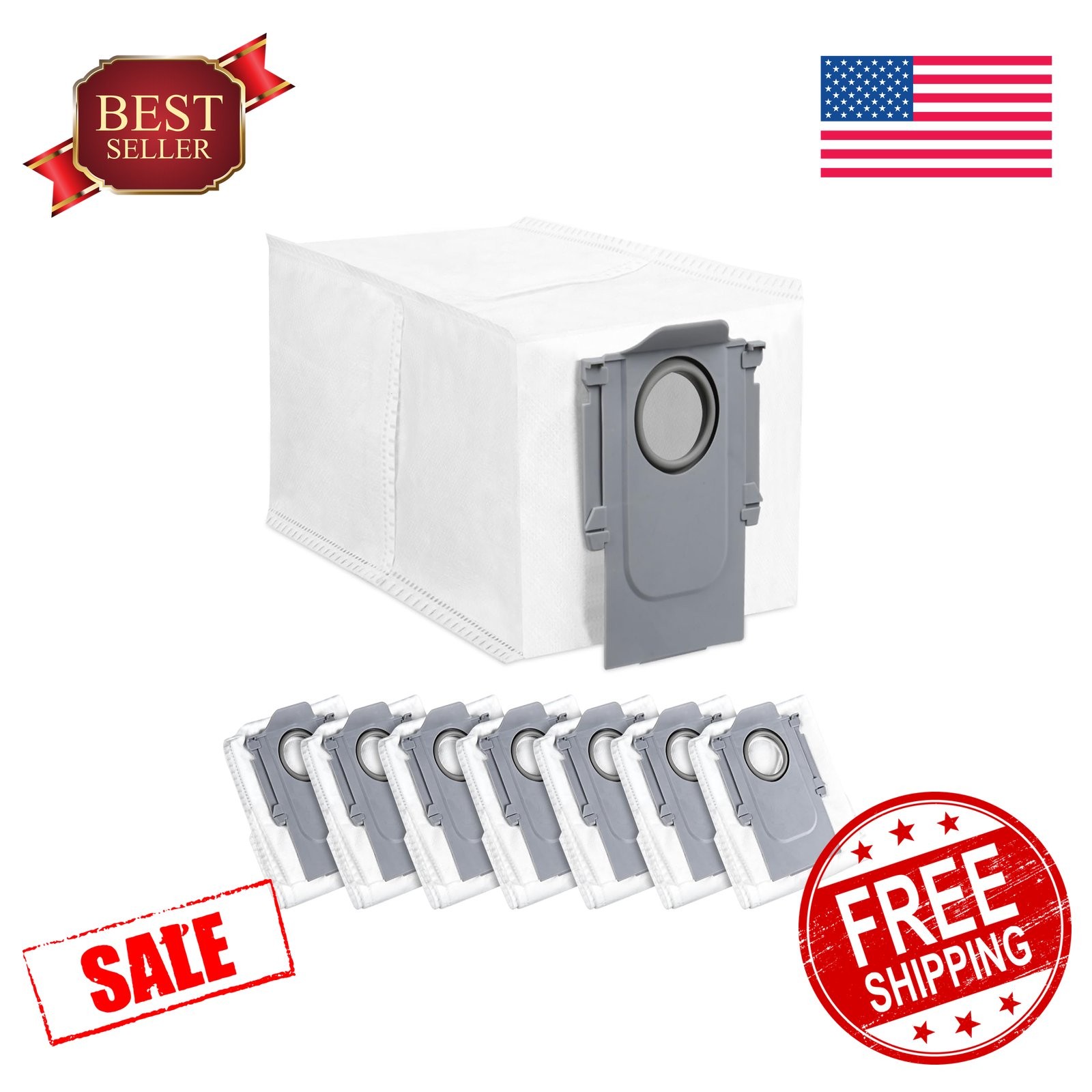 8 Pack Dust Bags for Roborock QV 35A/Saros 10/10R/Q Revo/Qrevo S/Qrevo Pro/Qr…