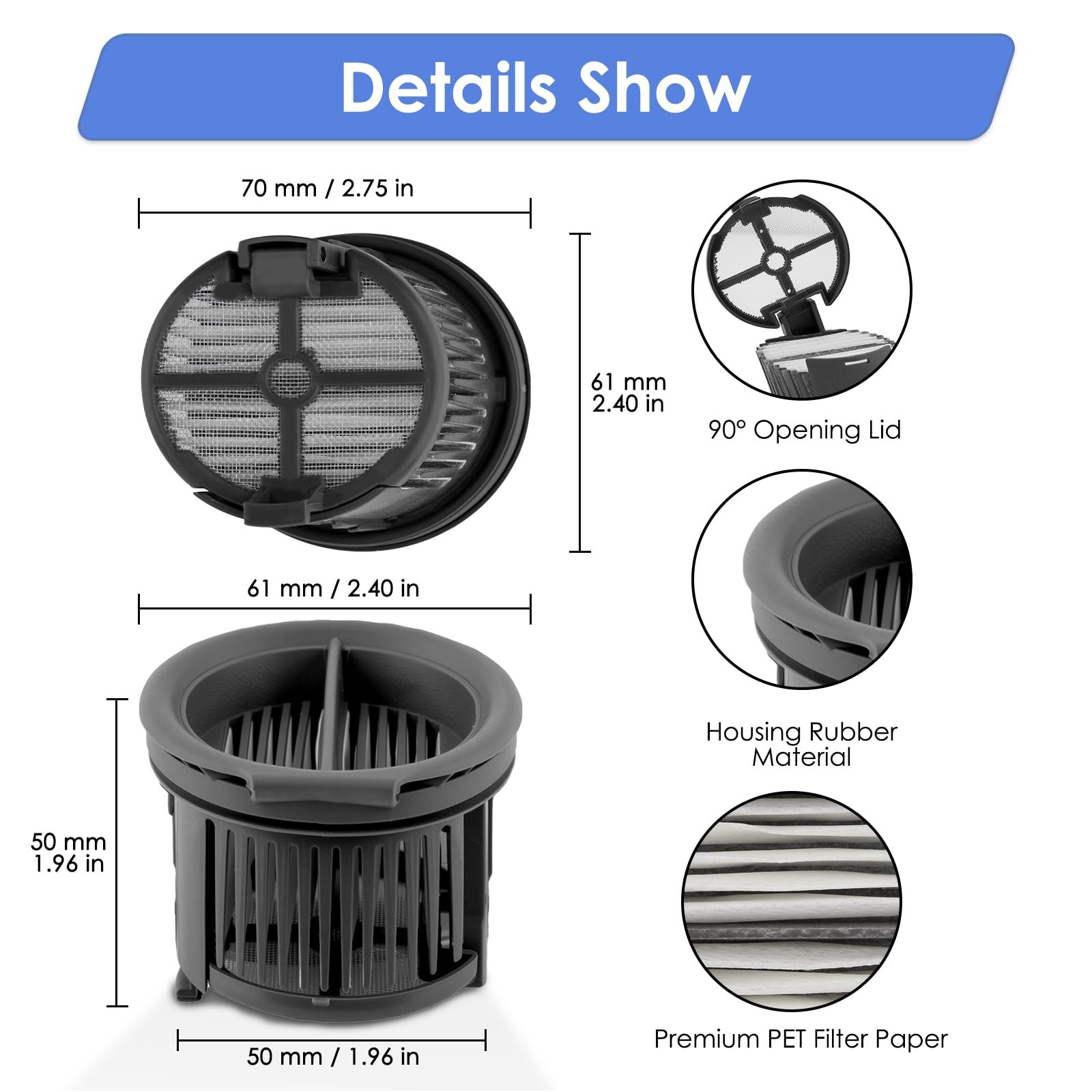 (2 Pack) H14 Pro Replacement Roller Brushes and HEPA Filters Compatible with …