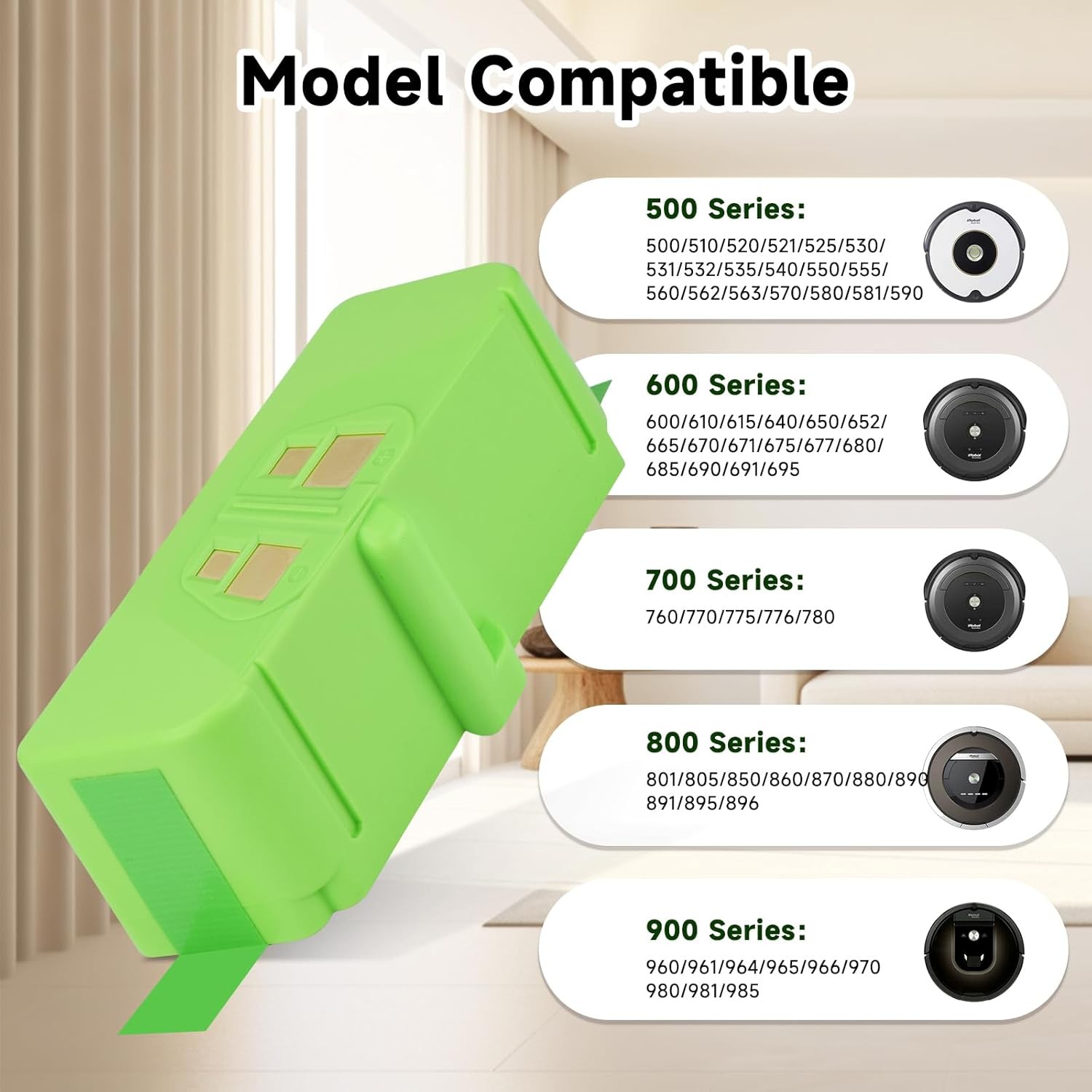 6700mAh Lithium Ion Replacement Battery for iRobot Roomba 960 980 981 970 965