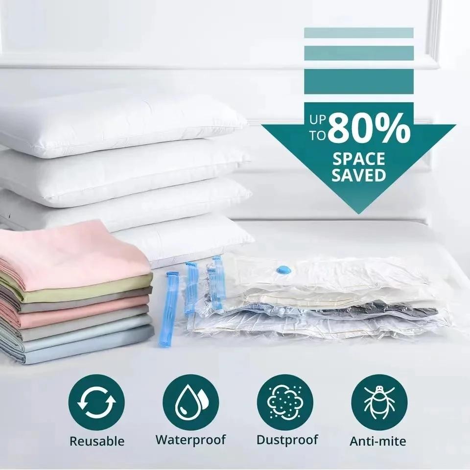 22 Pack Vacuum Storage Bags, Space Saver Bags for Comforters Blankets Clothes Ho