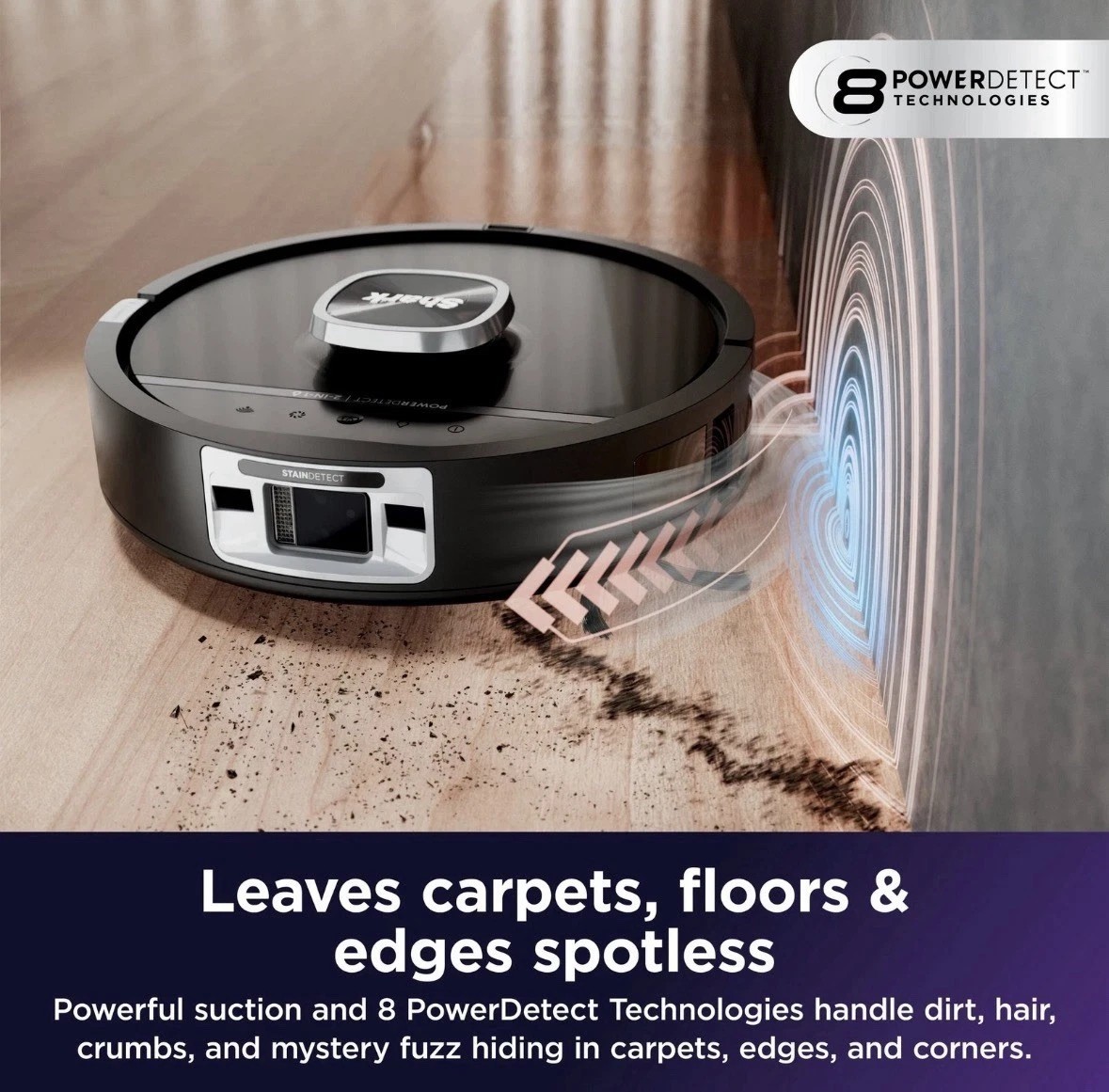 Shark – PowerDetect UV Reveal 2-In-1 Vacuum & Heated Mop – Black RV3020XE