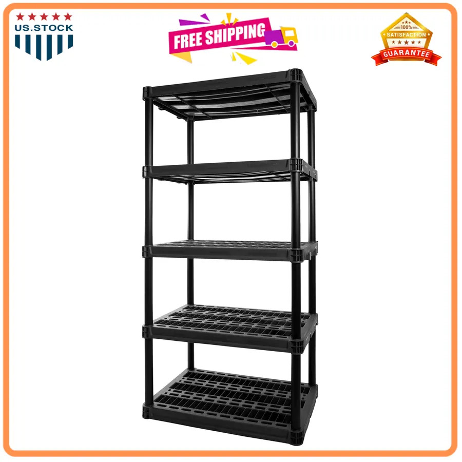 Plano 4-Shelf Plastic Storage Unit 48in x 23in x 14in 200lb Capacity Garage