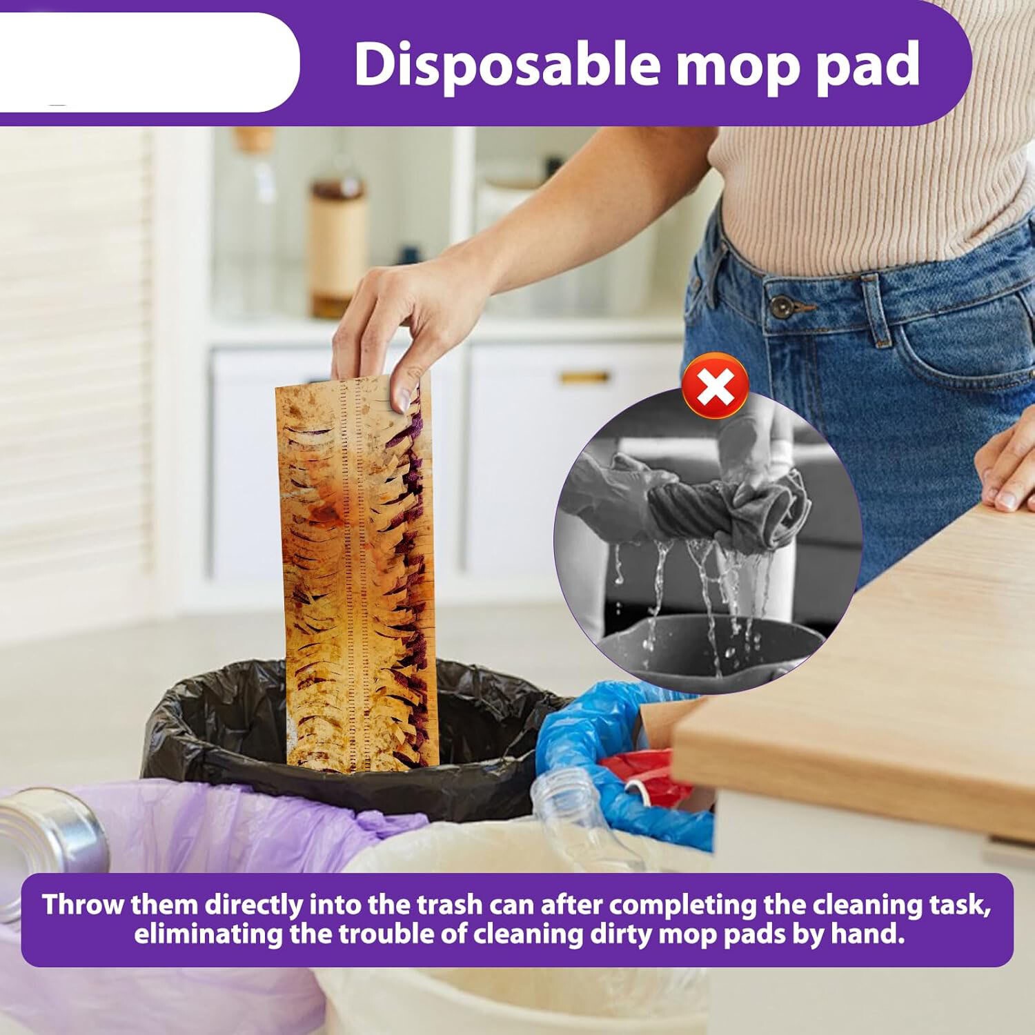 12 Pack Disposable Power Mop Pads Refills Multi-Surface Replacement Mopping Pads