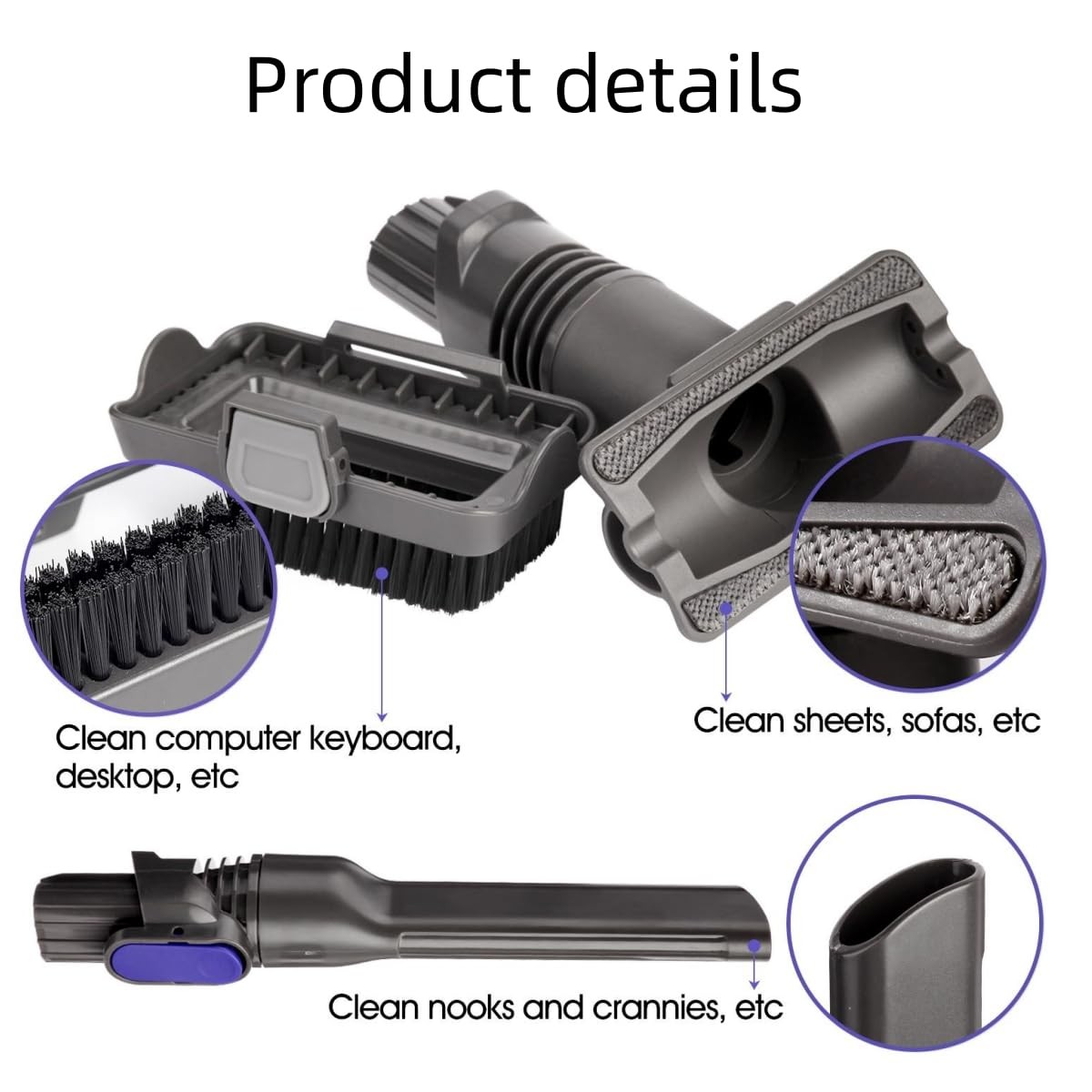 IX141 Vacuum Crevice Tool Brush Replacement Parts Compatible with Shark Pet C…