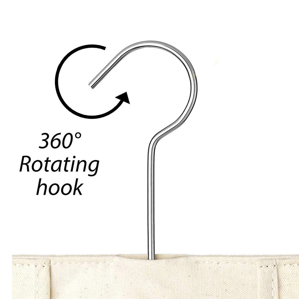 Canvas Clothespin Bag Portable Hanging Large Opening Storage Organizer Home