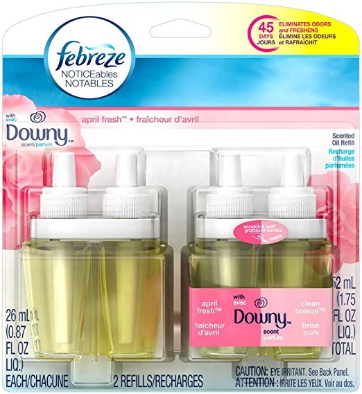 Febreze Noticeable With Downy April Fresh Scent Dual Oil Refill Air Freshener