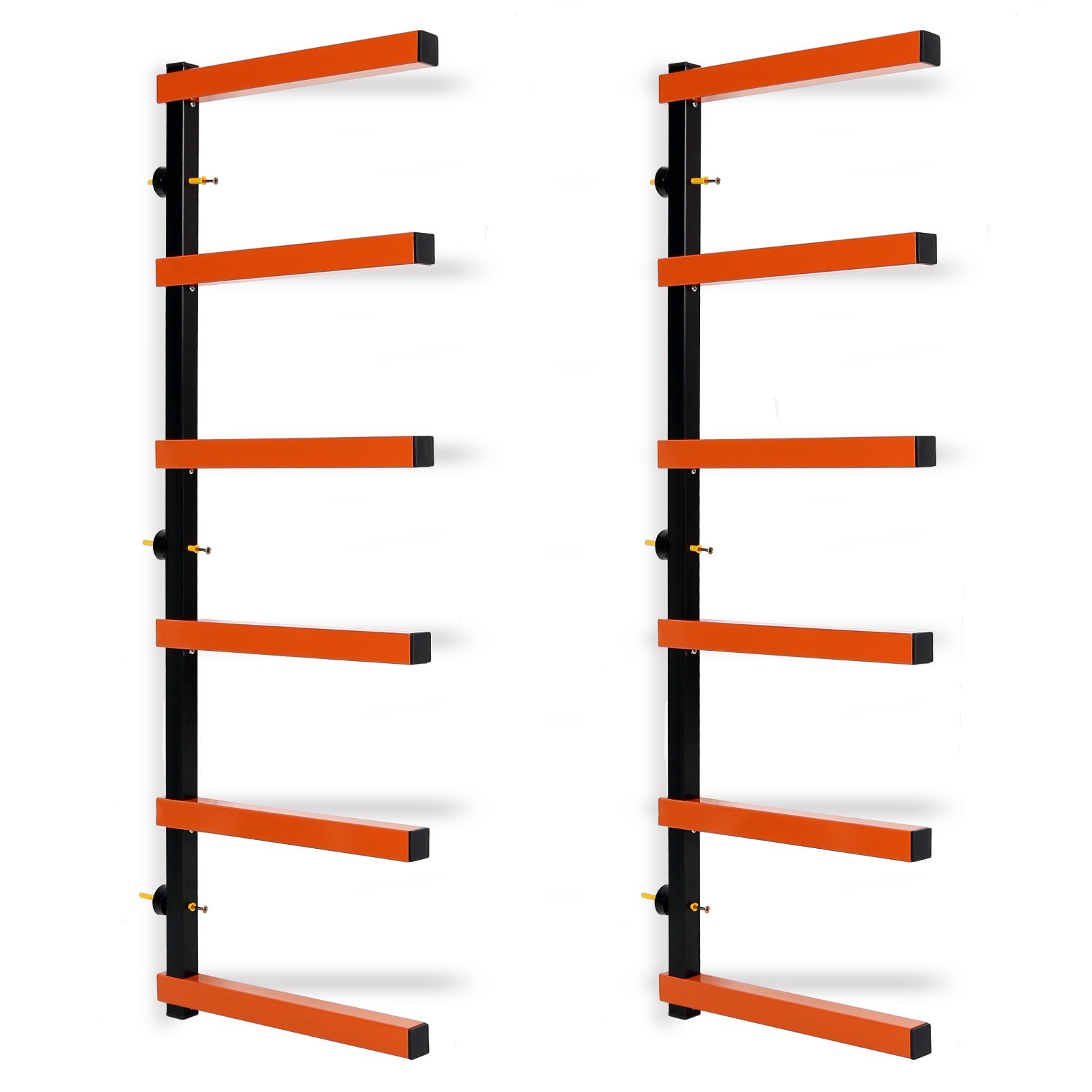 6 Shelf Lumber Storage Rack Wall-Mounted Steel Wood Pipes Rack 660LB New
