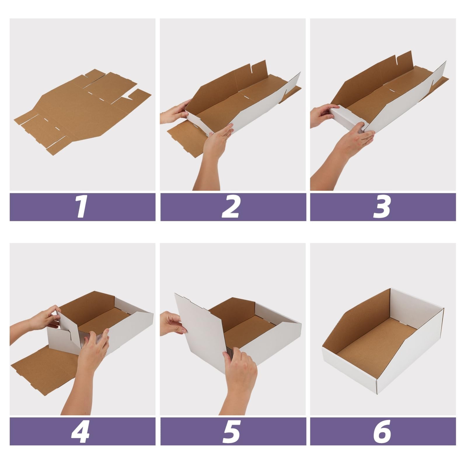 Assorted Cardboard Storage Bins – 35 Pack, Mixed Sizes for Pantry, Office, Garag