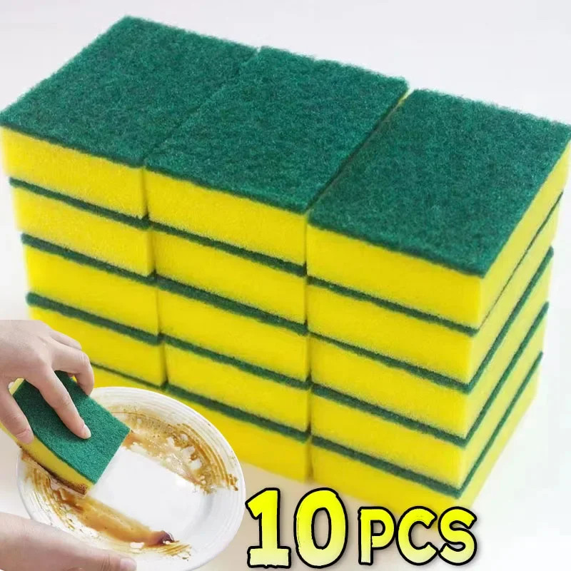 100/1Pcs Kitchen Dishwashing Sponge Soft Absorbent Clean Rub Pot Rust Scouring P