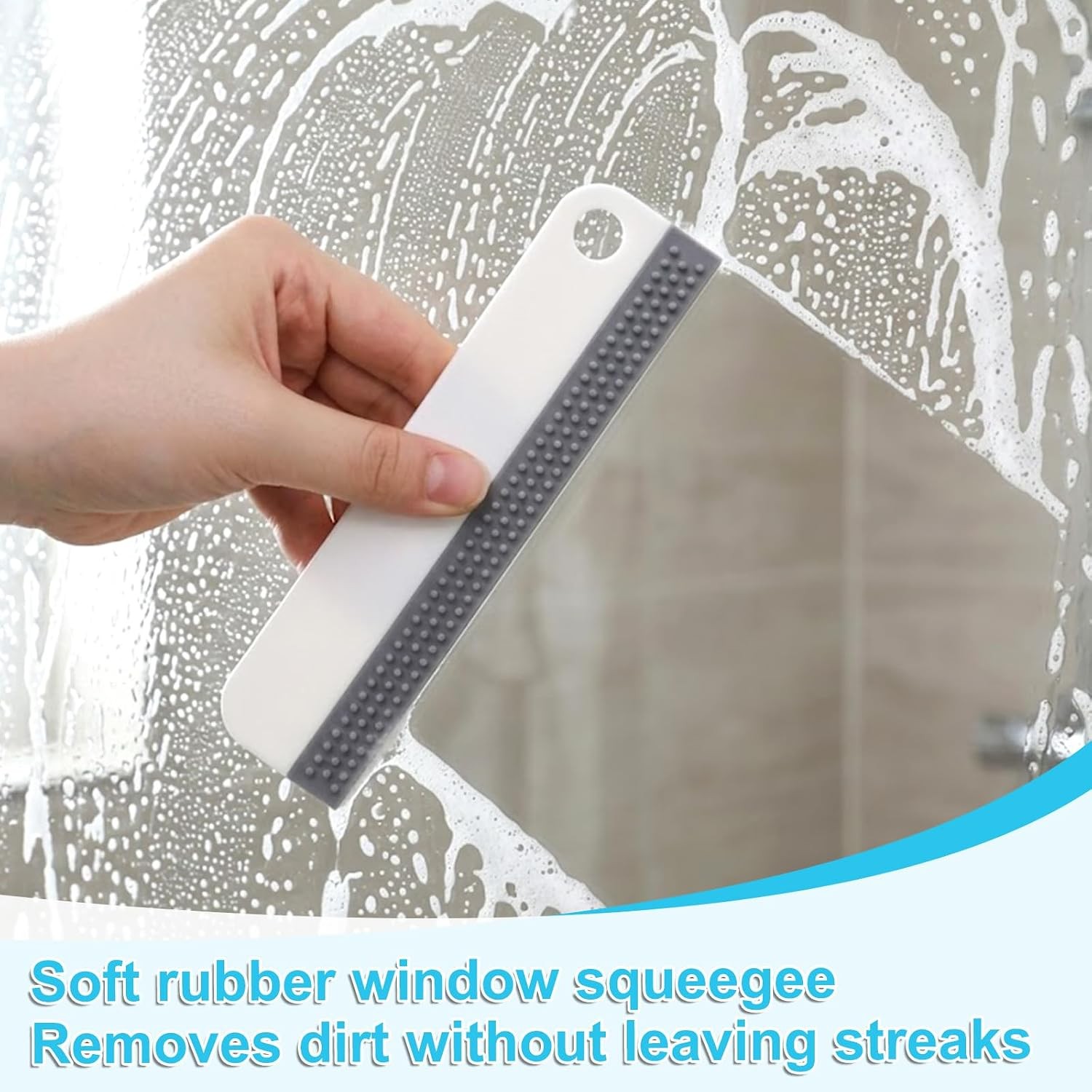 2 PCS All-Purpose Small Rubber Squeegee, Soft Silicone Mini Squeegee for Shower