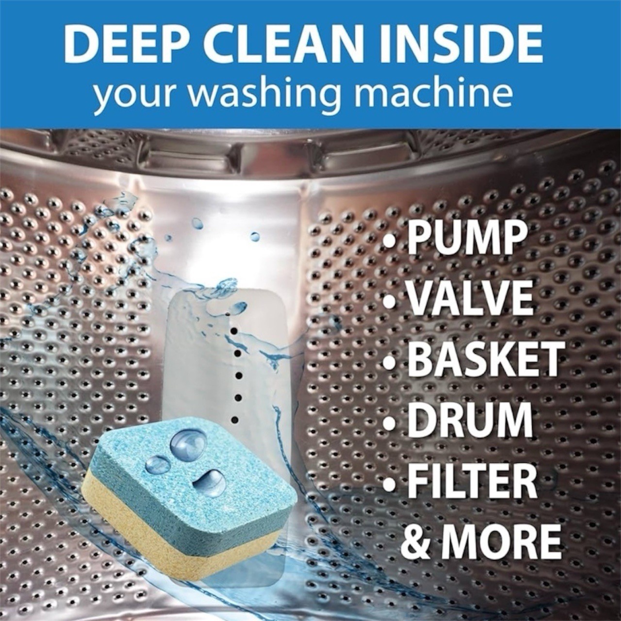 SANI 360° Washing Machine Cleaner, Lemon Fresh Scent, 24 Count