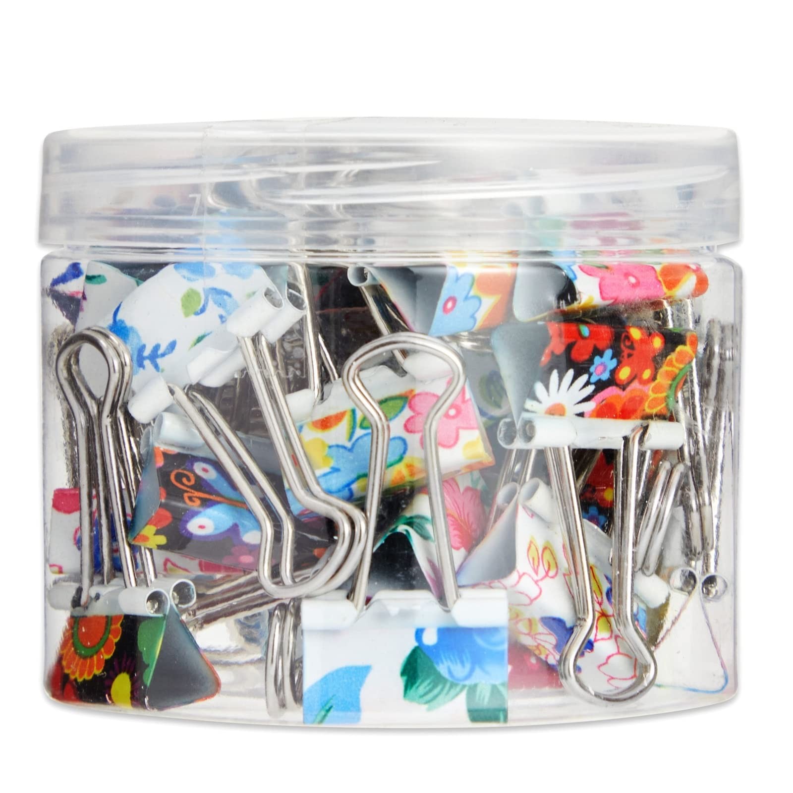Juvale 40-Pack Small Floral Binder Clips – 1.5 x 0.75in Small, Multicolor