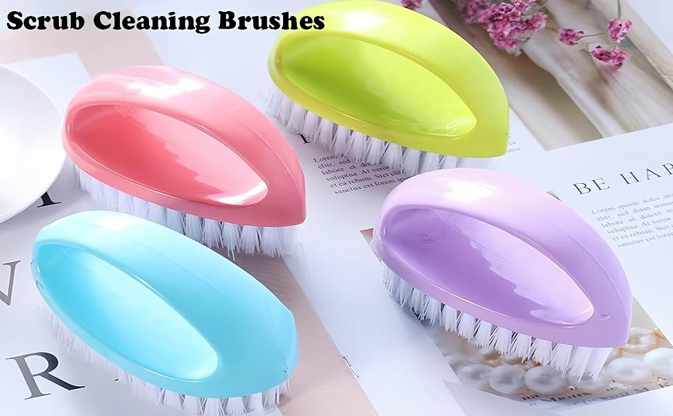 2 Pack Scrubbing Brushes for Cleaning, Heavy Duty Scrub Brush Nylon Stiff