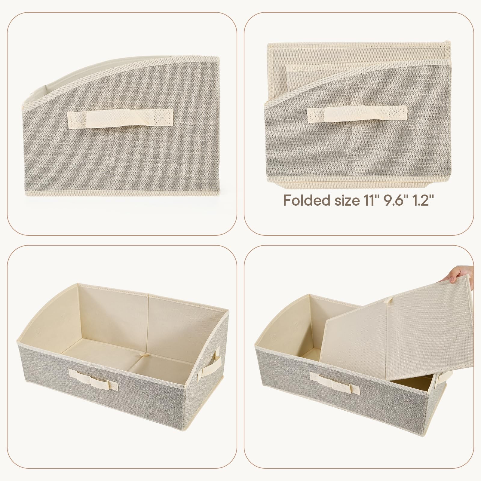 3 PCS Fabric Trapezoid Storage Bins 20x11x8 Inch Foldable Shelf Organizer