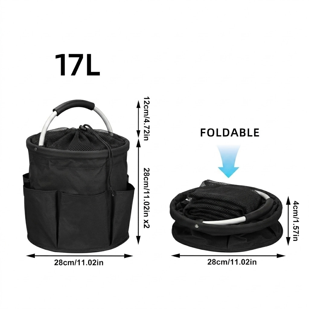 Cleaning Caddy Organizer Bag with Handle Waterproof Oxford Cloth Storage Black