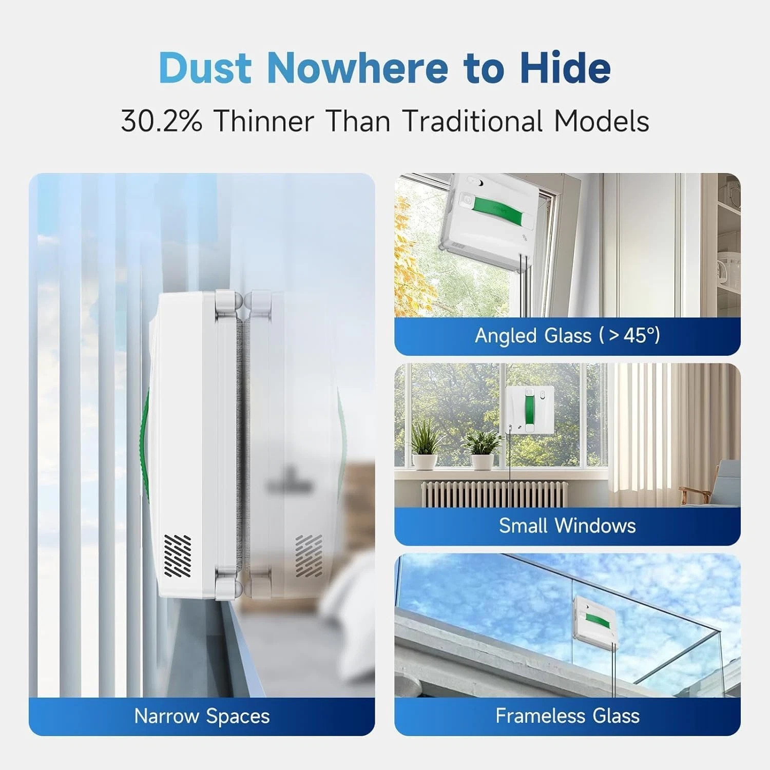 W8 Mini Window Cleaning Robot – 8000Pa Suction, Smart Path, App Control