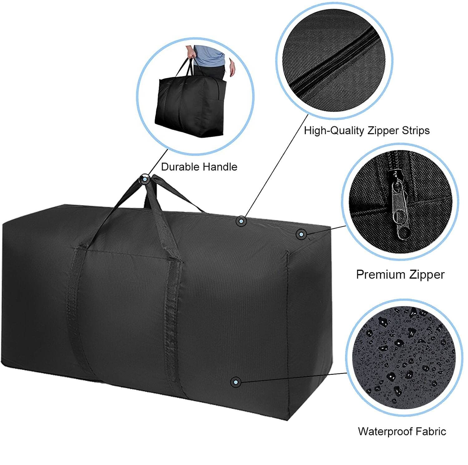 Extra Large Moving Bags with Strong Zippers & Carrying Handles, Storage Bags …