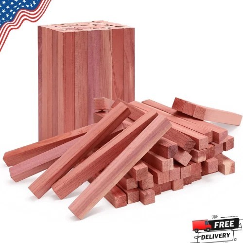 Cedar Blocks for Clothes Storage, 50Pcs Cedar Sticks, Aromatic Red Cedar