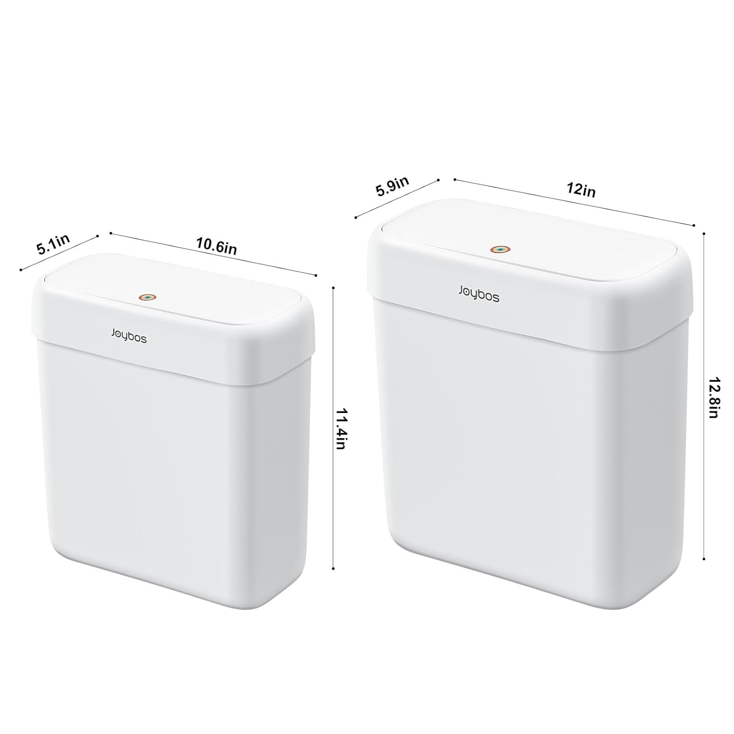 2 Pack Bathroom Trash Can with Lid, 3 Gal/12 L & 2.7 Gal/10L Garbage Can with…