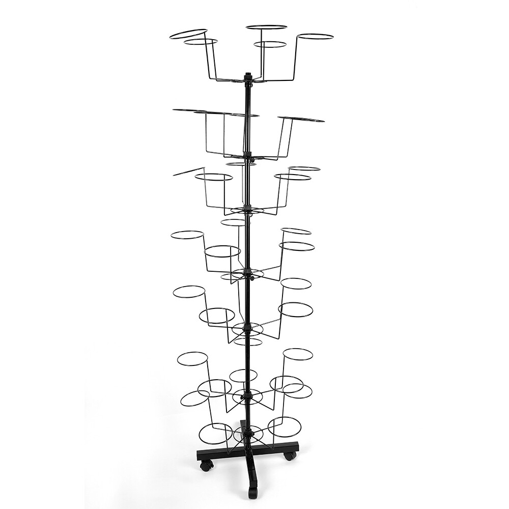 Rotating Hat Display Rack Free Standing Metal Floor Caps Headwear Stand 7 Tier