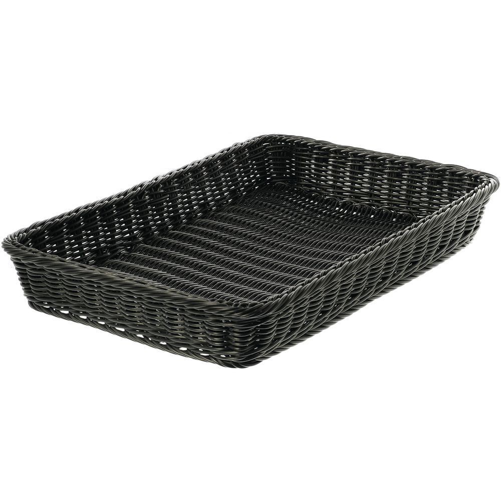 G.E.T. Rectangular Black Polypropylene Washable Basket – 18″L x 12 1/4″W x 2