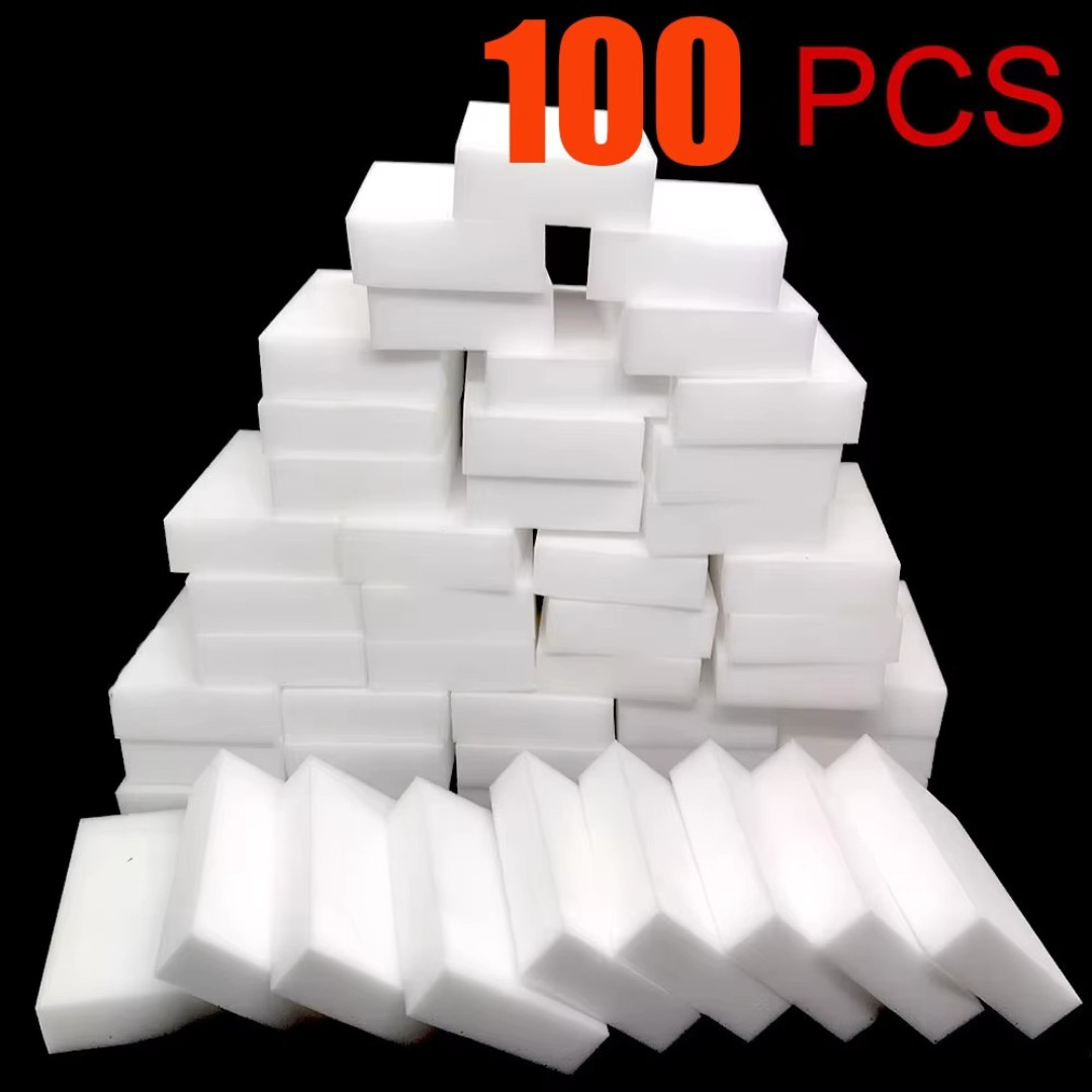 100 PCS Sponge Eraser BULK PACK Melamine Cleaning Foam 3/4″ Thick Kitchen Bath