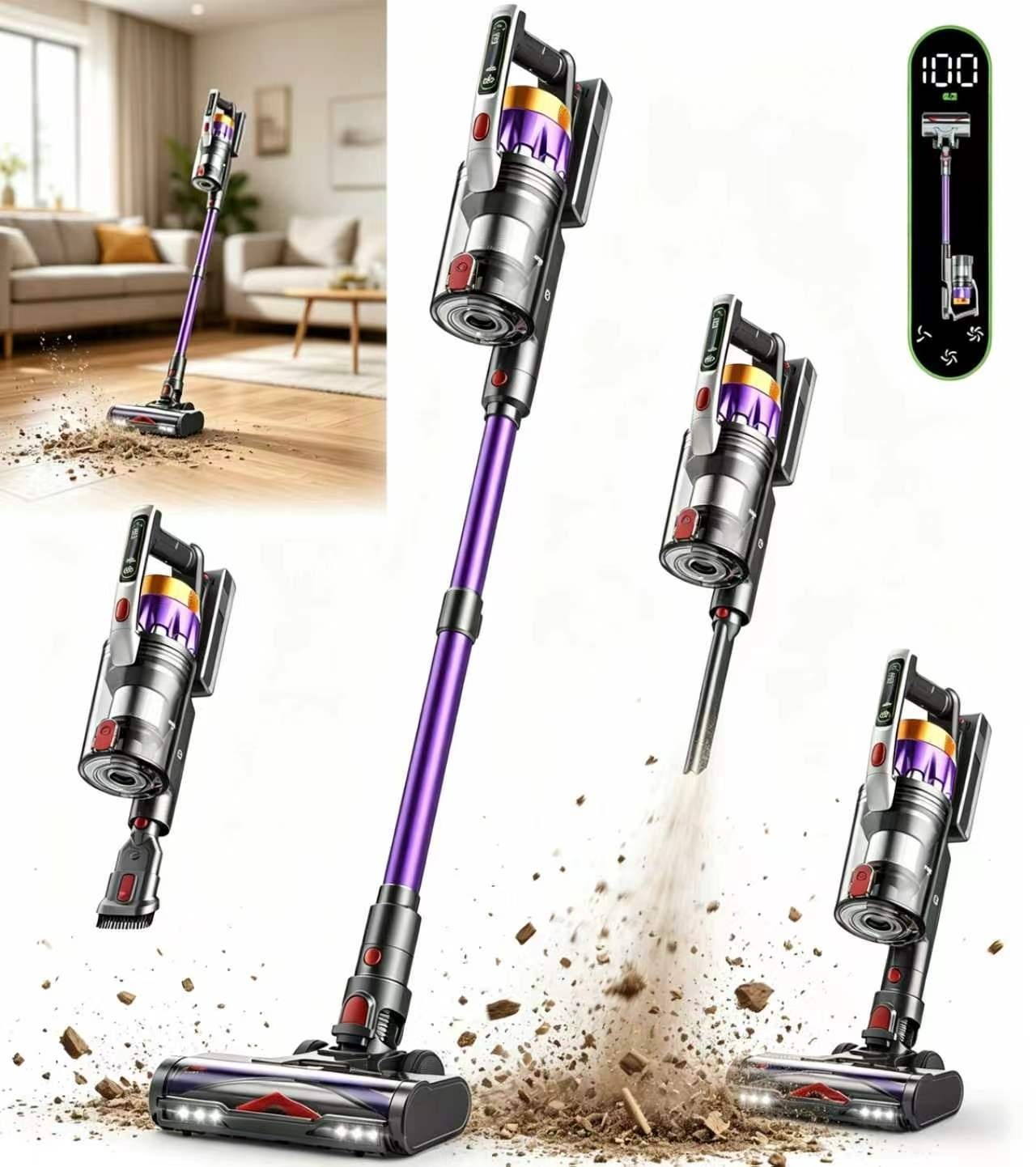Cordless Vacuum Cleaner 65KPA 70Min 650W Self-Standing Stick Home Rechargeable