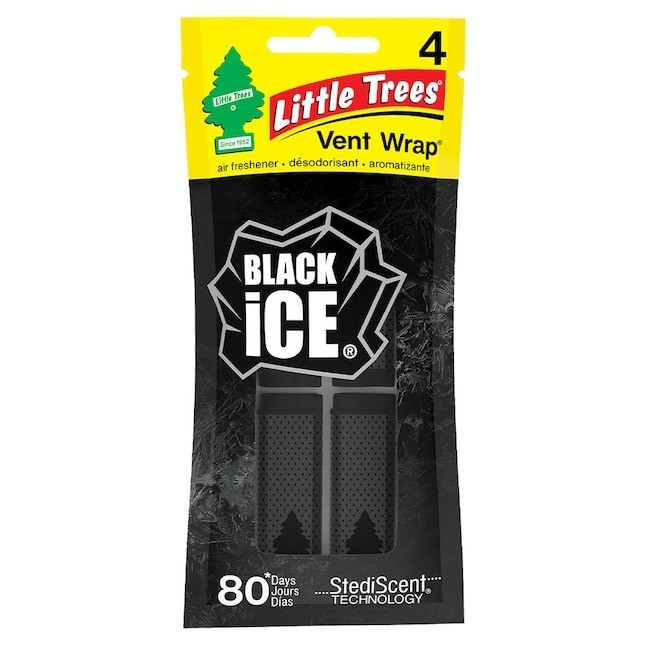 LITTLE TREES Vent Wrap 4 -Count Black Ice Dispenser Air Freshener 4 -Pack