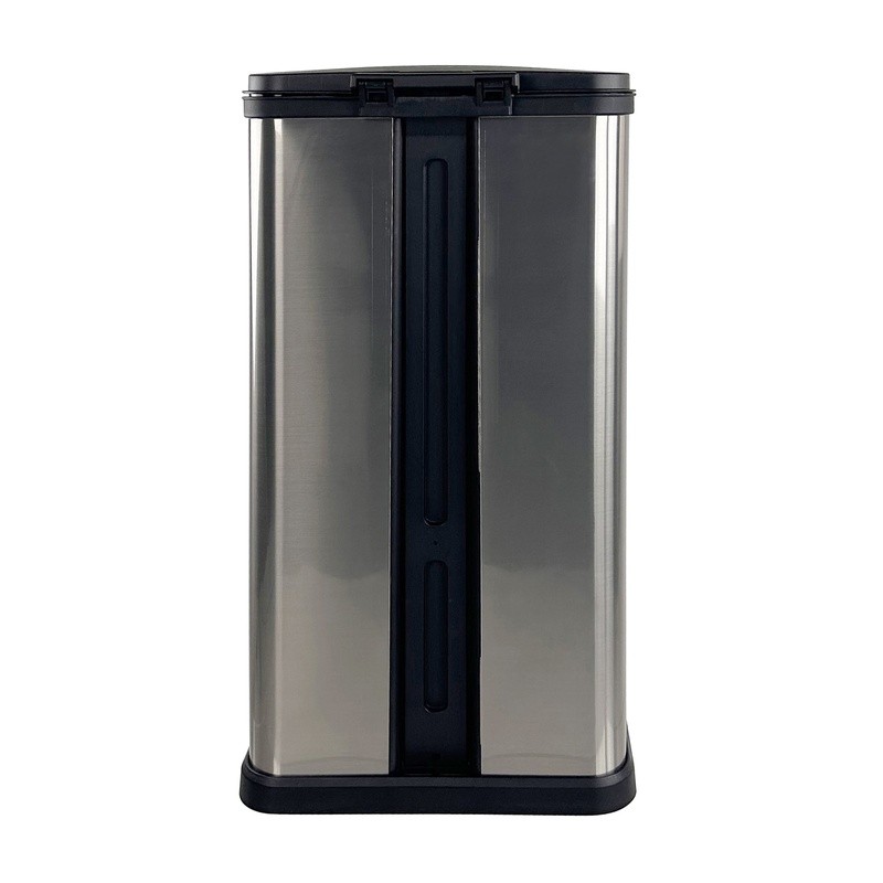 13 Gal Touchless Kitchen Trash Can Step Wastebasket Plastic W/ Lid Silver New