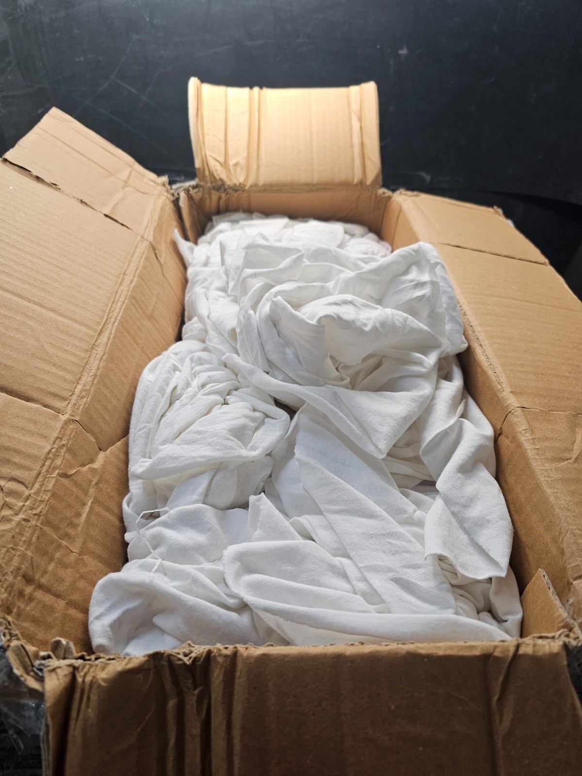 SupremePlus Premium White T-Shirt Cleaning Rags 25 lbs. White Cotton NR1125CBX