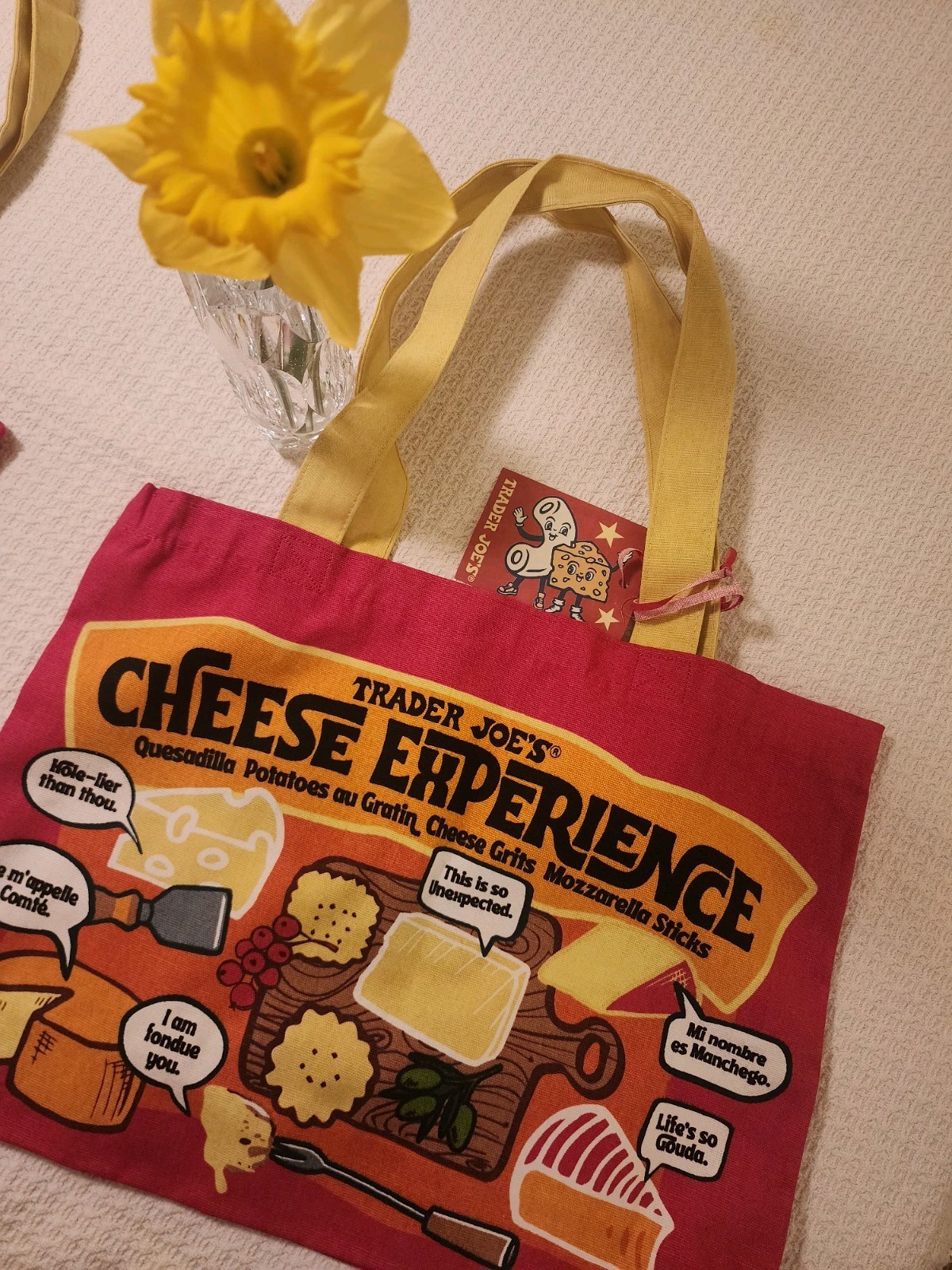 Trader Joe’s Foldable Canvas Pop Art Cheese Reusable Shopping Bag (Set of 2)