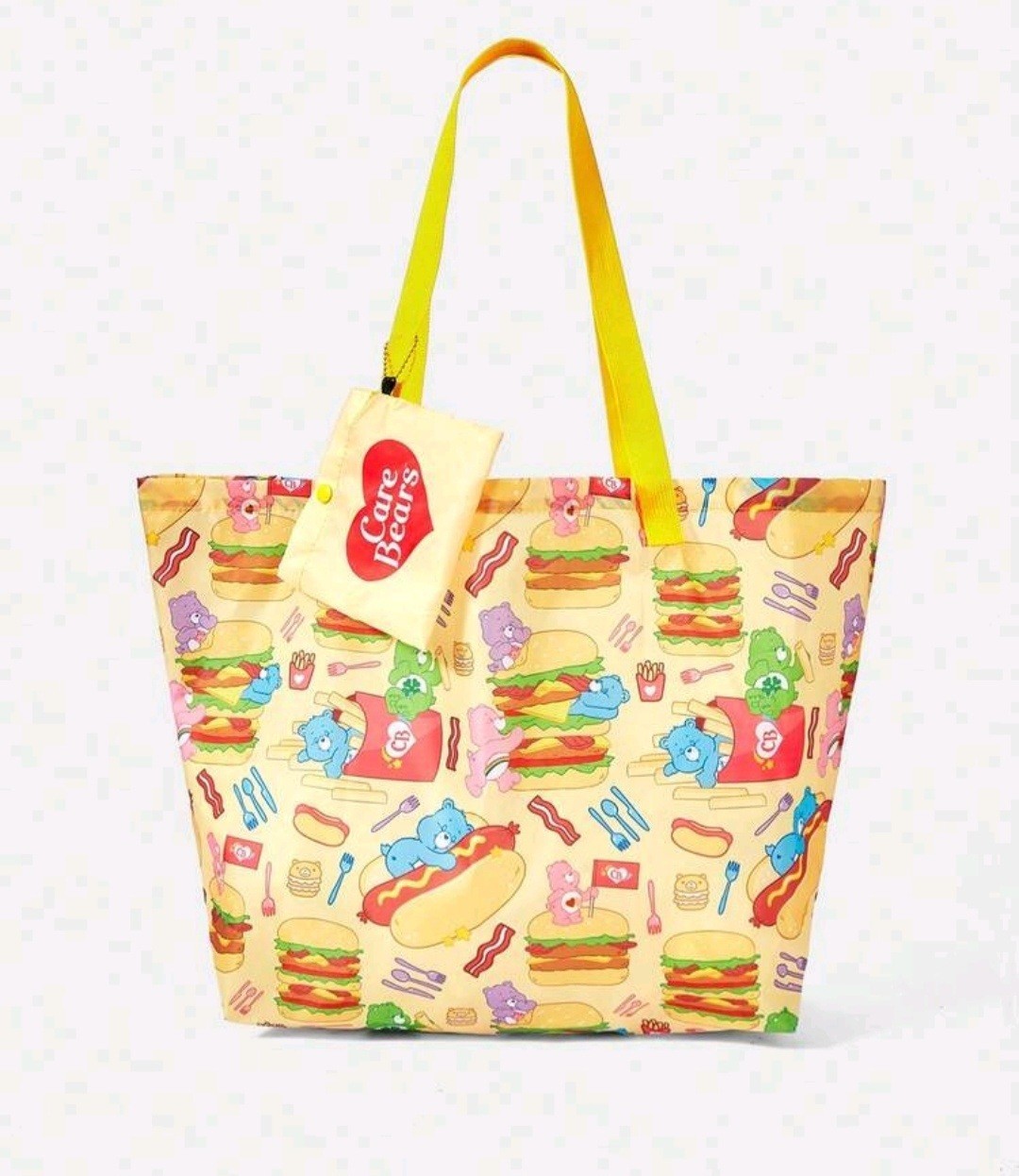 Care Bears Foldable Reusable Tote Bag, Multicolor All-Over, 18x22in