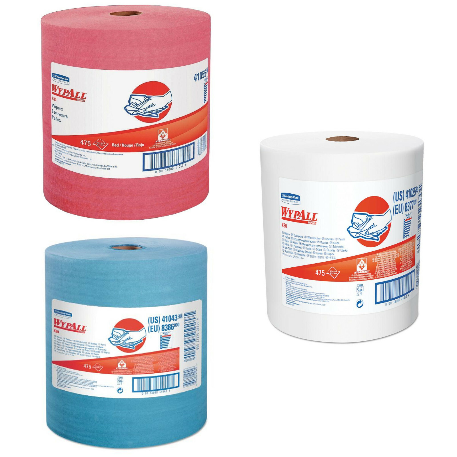 KIMBERLY CLARK WYPALL X80 WIPERS SHOP TOWELS CLEANING RAGS JUMBO ROLL 475 CLOTHS