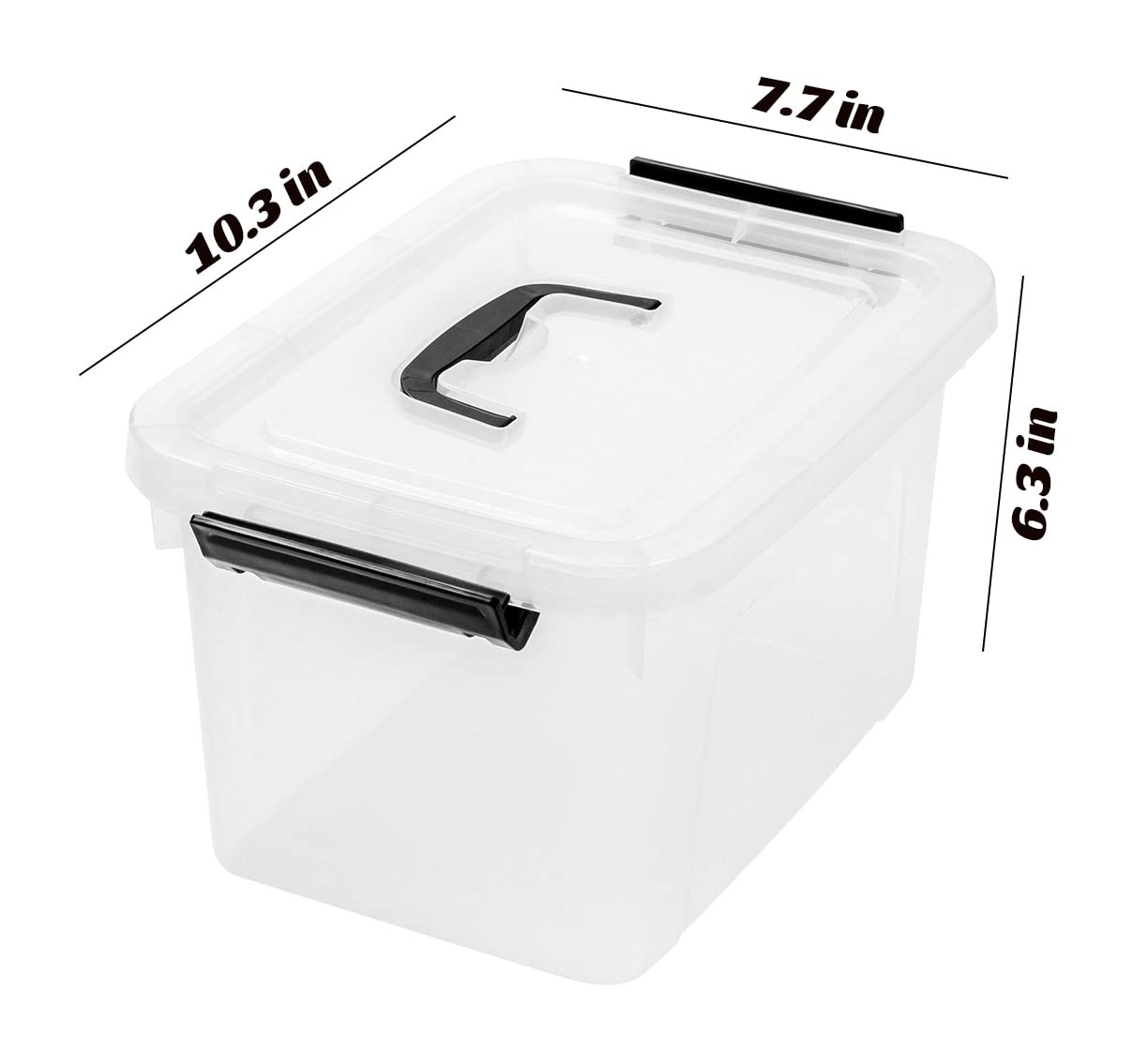6 Quart Clear Storage Latch Box/Bins, 6-Pack Plastic Container with Latches a…