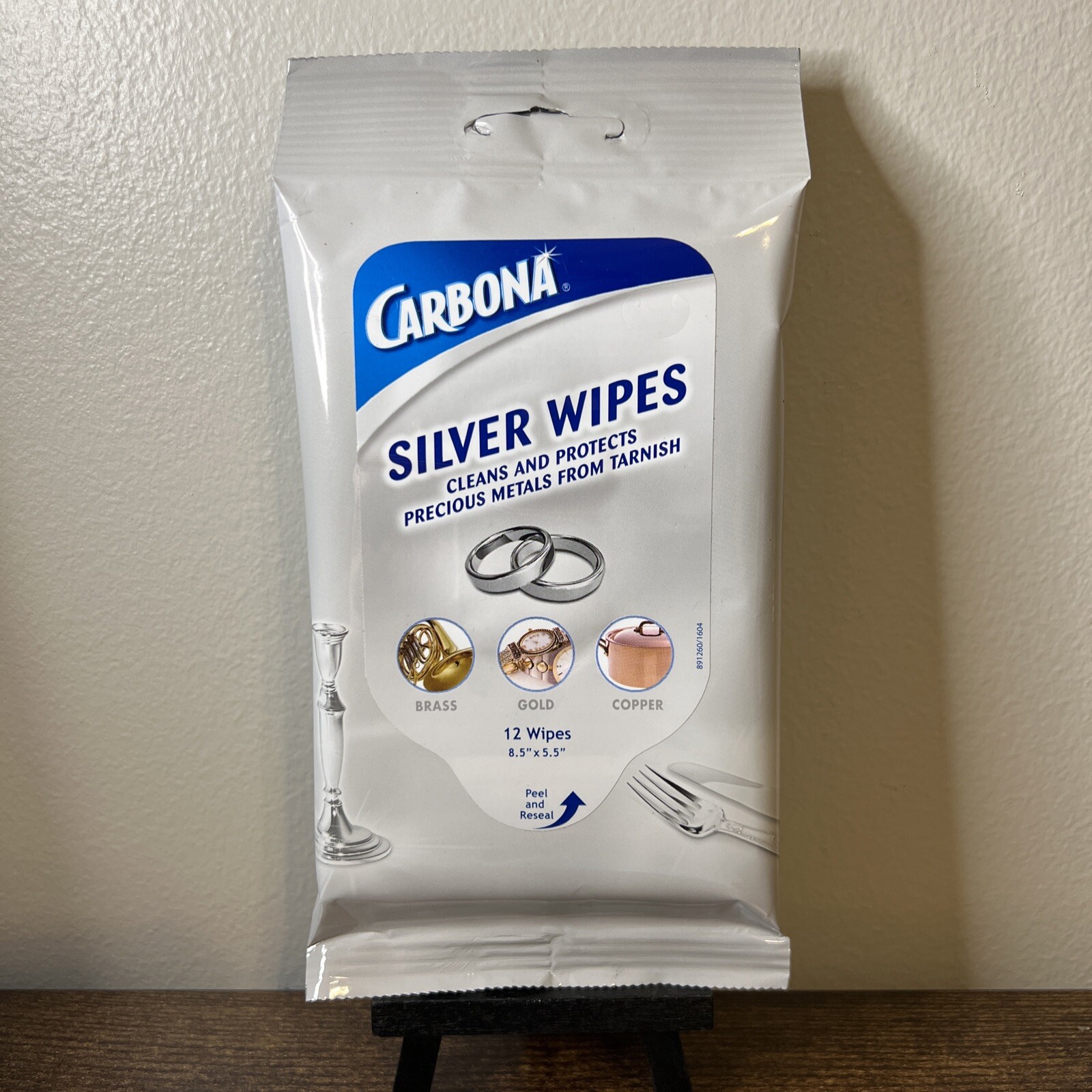 Carbona Silver Wipes Metal Cleaner Polish Tarnish Brass Gold Copper 12 Count
