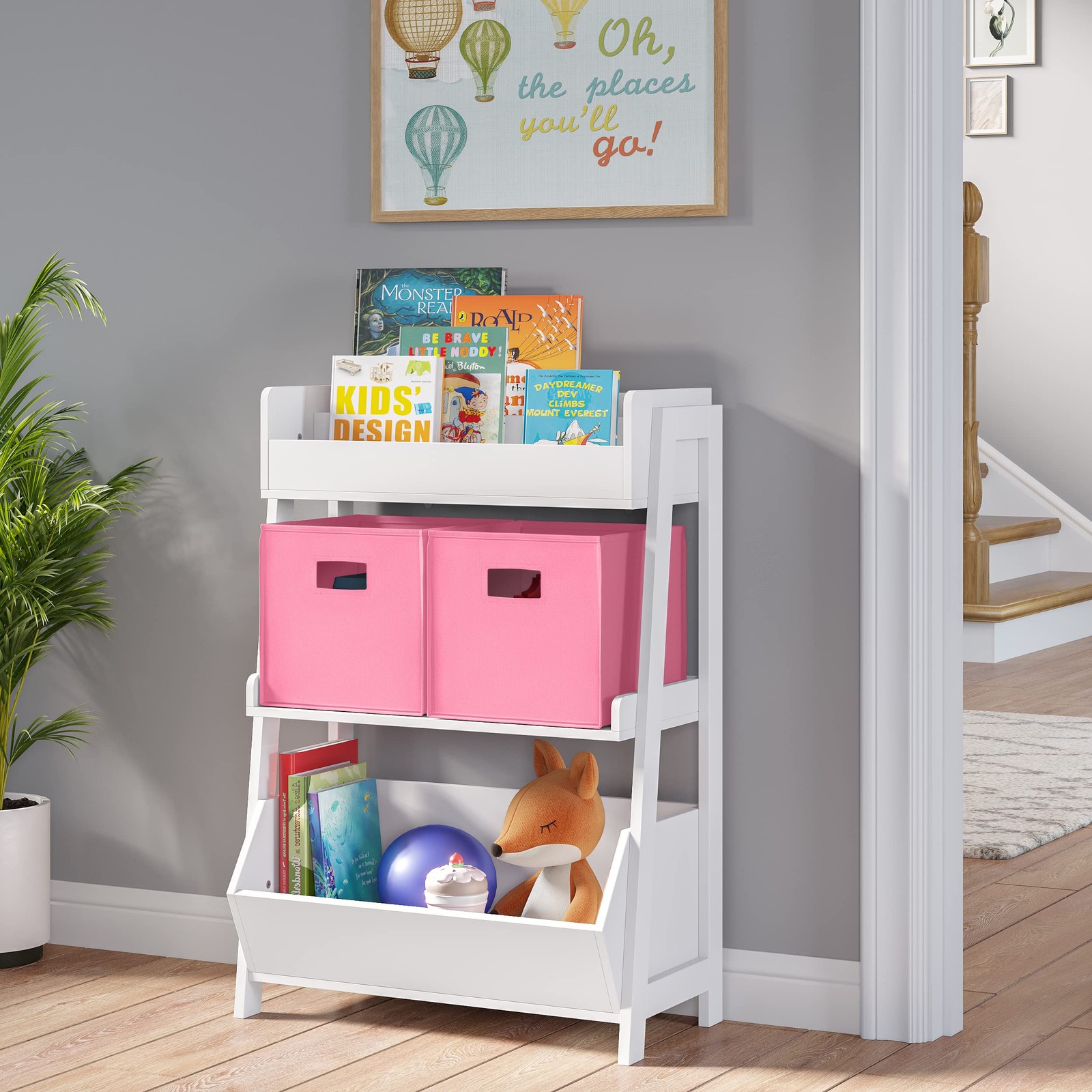 RiverRidge Folding Storage Bins with Handles Pink Cube One Size, 2
