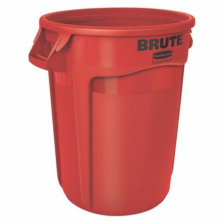 Rubbermaid Commercial Fg262000red 20 Gal Round Trash Can, Red, 19 3/8 In Dia,