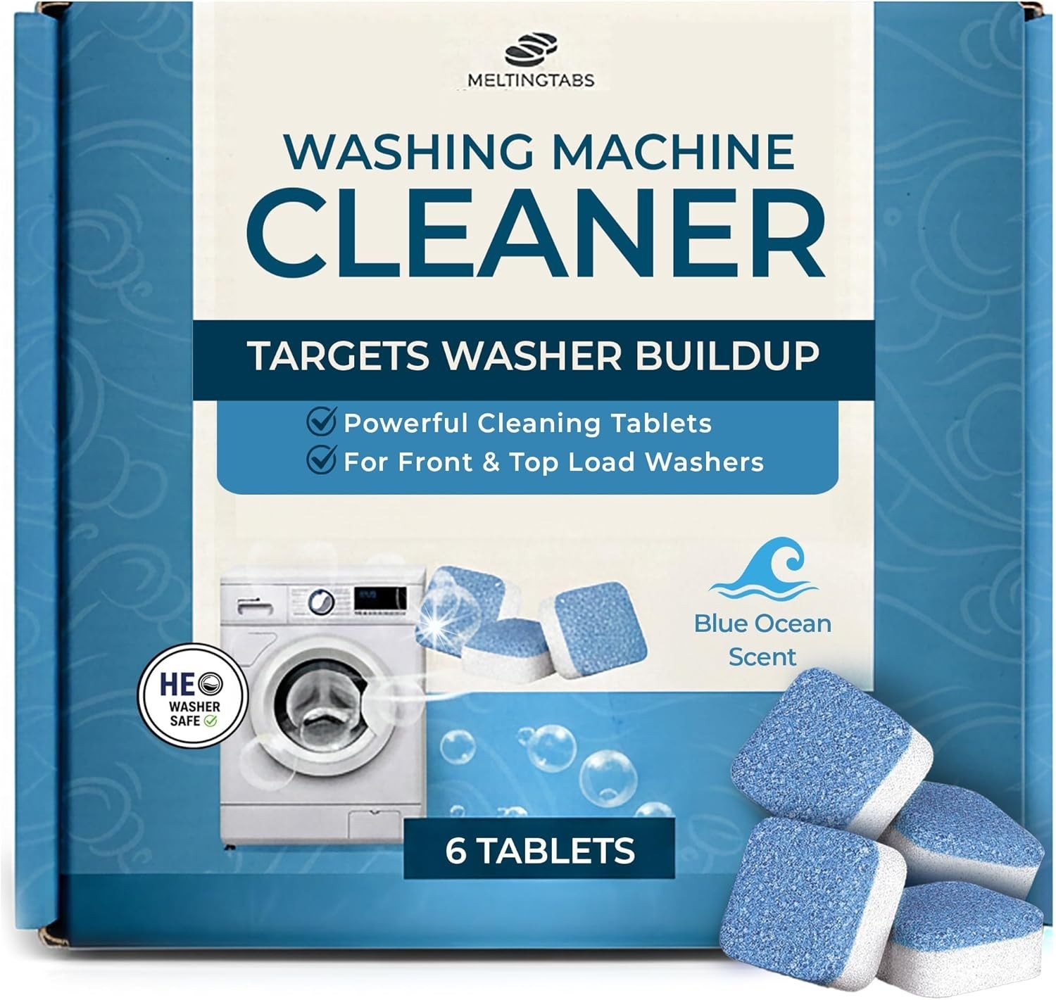 Easy-to-Use Washing Machine Cleaning Tablets – 6 Pack for Freshness