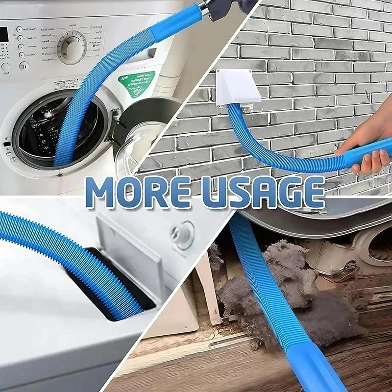 Dryer Vent Cleaner Kit Vacuum Hose Attachment Brush Lint Remover Power Washer